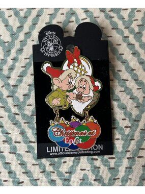 Disney Pin Dopey Sleepy Christmas at Epcot LE Snow White And The 7 Dwarves Gift